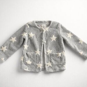 OshKosh B'gosh Gray Sherpa Jacket with Cream Stars